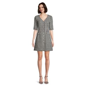 💖 Host Pick💖 Gabby Skye V-Neck Button-Front Tweed Mini Dress